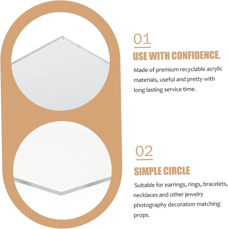 Luxshiny 3Pcs Acrylic Mirror Jewelry Display Stand Hexagonal Photography Props - Image 2